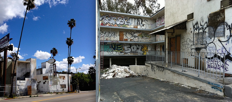 Illustration for article titled Why an Artist Totally Whitewashed This LA Motel—Palm Trees and All